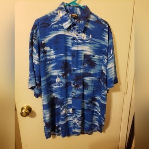 Vintage Sail Boat Hawaiian Shirt Size Large